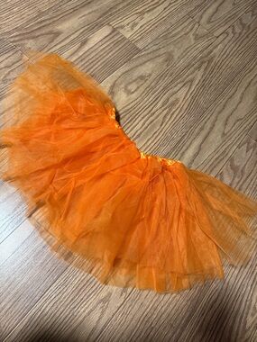 Orange Tulle Layered Skirt
